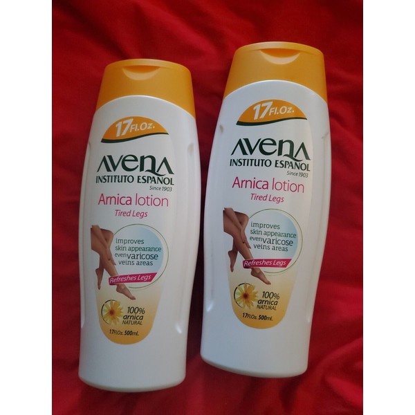 2 PACK AVENA OAT 100% ARNICA LOTION FOR TIRED VARICOSE LEGS INSTITUTO ESPAÑOL