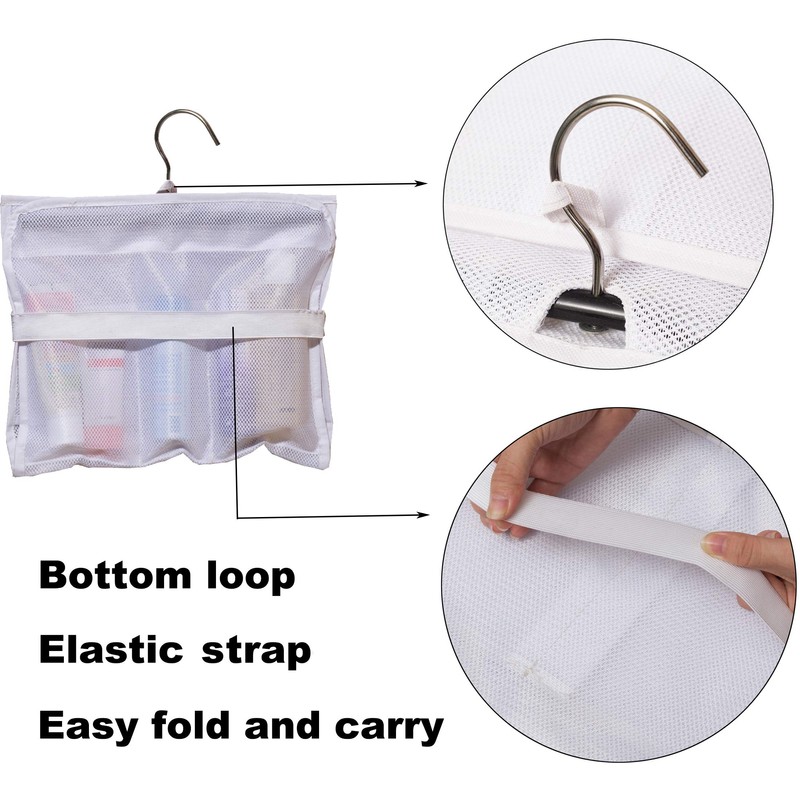 MISSLO Shower Caddy Organizer 5 Pockets Roll up Hanging Bathroom