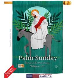 Ornament Collection Rejoice Palm Sunday House Flag Religious Faith Hope Grace Peace Dove Christian Religion Easter Small Decorative Gift Yard Banner Double-Sided Made in USA 28 X 40