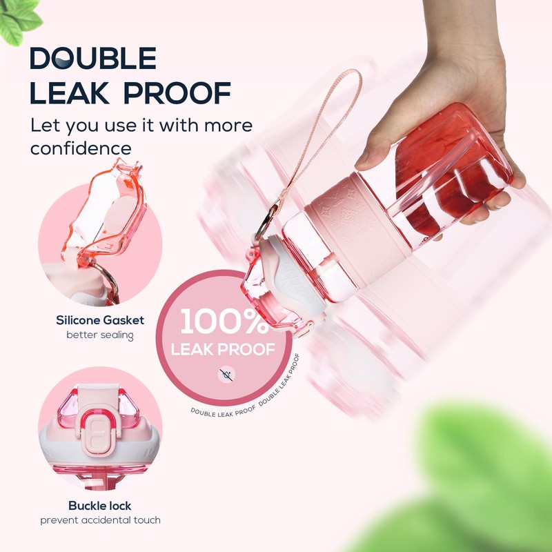 NU TRENDZ Water Bottles, 28 Oz Water Bottle With Straw,