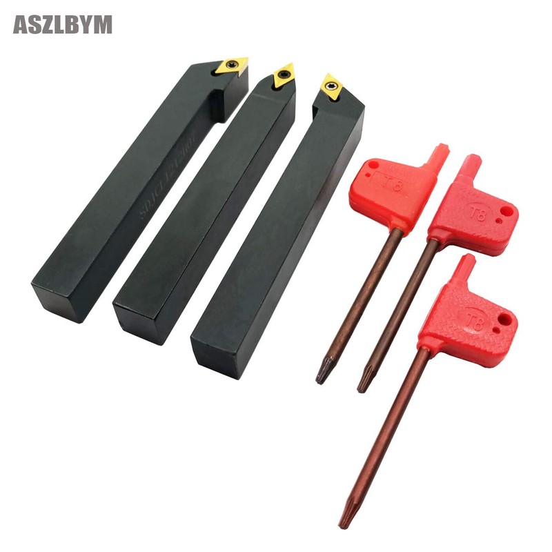 ASZLBYM 3PCS 1/2" CNC Lathe Carbide Turning Tools Indexable Holder