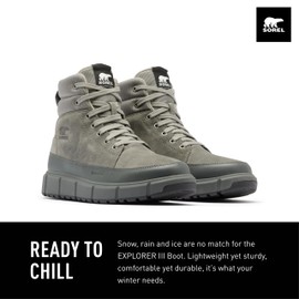 SOREL Men's Explorer lll Waterproof Boot - Quarry, Grill - 11