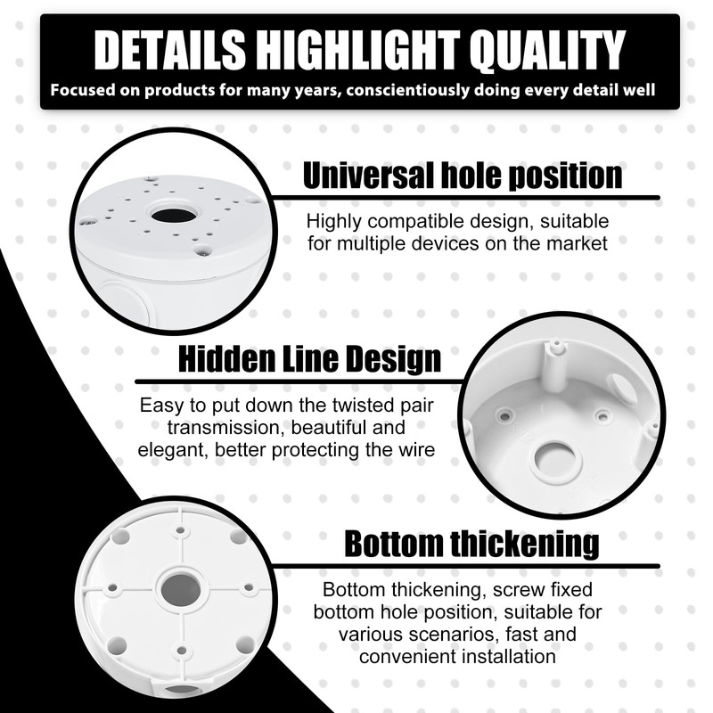 Pack of 4 Camera Junction Box, Waterproof Junction Box for