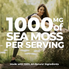 High Potency Irish Sea Moss Capsules – 1000mg per Serving | Bonus Size 90 Capsules | With Bladderwrack, Burdock & Zinc | Immune Support, Skin, Hair & Nail Health | Natural Iodine | Non-GMO, Vegan, Gluten-Free
