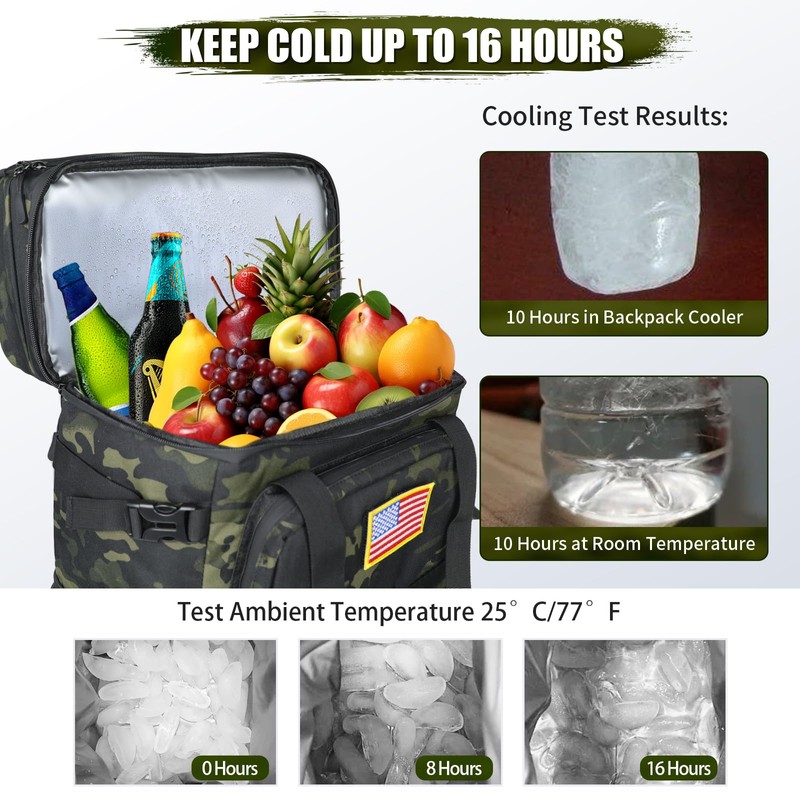 Tactical Backpack Cooler, AYAMAYA Leakproof 40 Cans Soft Cooler Backpack