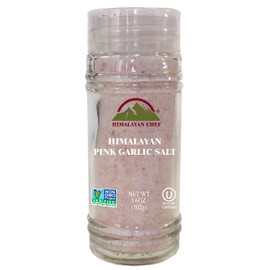 Himalayan Chef Himalayan Pink Garlic Salt(Small Shaker), 3.6 oz, Kosher Certified & Non GMO