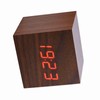 6x6x6cm Wooden Electronic Digital Alarm Desk Clock Temperature LED Display
