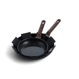 BK Simply Ceramic, Ceramic Nonstick Induction 9.5" and 11" Nonstick Frying Pan Skillet Set, PFAS Free, Dishwasher Safe, Black