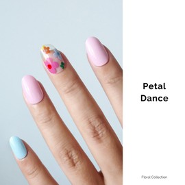 NAILOG Semi-cured Gel Nail Stickers (34 Pieces), Nail Seal Hardening Type, Long Lasting, Salon Quality, Nail Stickers, Nail Kit, Beautiful Gloss, Art Design, Spring, Flowers | Petal Dance