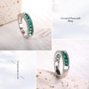 RANDES Created Emerald Ring 925 Sterling Silver Promise Ring for
