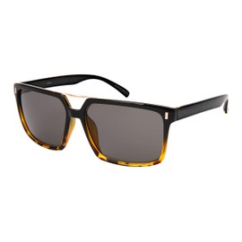 Edge I-Wear Square Sunglasses Women Men Geometric Sunglasses Tinted Lens 1305A-SD-3(BLK-DEMI.sd)