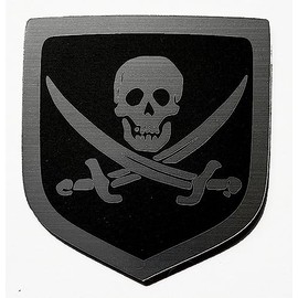 24 Designs Replacement for Dodge Neon Srt4 06-09 Charger Front Emblem Skull Roger Black