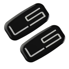 2Pcs LS Cab Emblem Badge 3D Logo Roof Pillar Replacement for 92-07 Silverado Tahoe Suburban (Silver/Black)