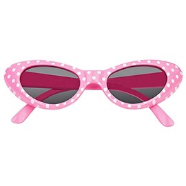 Sandy Cat Eye Glasses with Dots - Pink / White