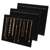 3 Pack Black Velvet Jewelry Display Stands – 17 Hook