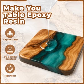 LEEYA RESIN Epoxy Resin Kit with Pumps 1 Gallon, Table Top Epoxy Resin Crystal Clear, Ultra-Gloss, Self-Leveling Resina Epoxica for River Table, Countertop, Arts & Crafts, Woodwork, Jewelry 1:1 Mix