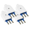 4 Pcs Electrical Plug 10A 2P+T 250V Italian Spade Plug