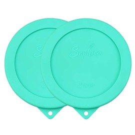 Sophico 2 Cup Round Silicone Storage Cover Lids Replacement for Anchor Hocking and Pyrex 7200-PC Glass Bowls (Container not Included) | Mint, 2 Pack |