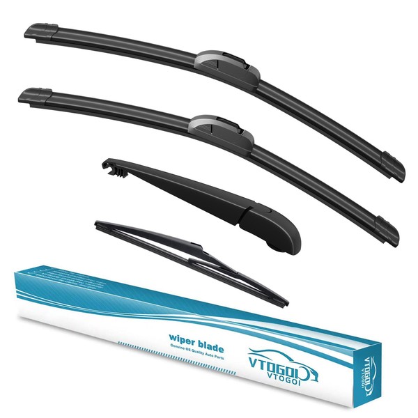 VTOGOI Windshield Wipers Replacement for Toyota Highlander 2008-2013 Front Rear