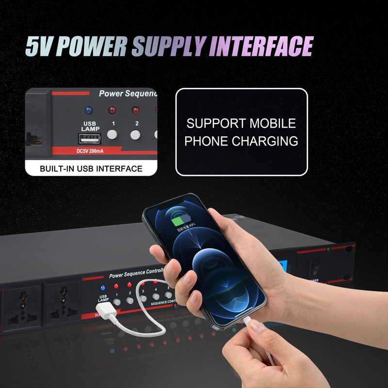 Micfuns Pro Audio 10 Outlet Power Conditioner,8 Independent Switch Conditioner,