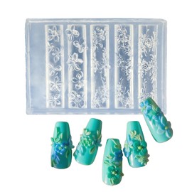 ZGGAZCA 3D Flower Mold for Nails Silicone Nail Art Molds Gel Charm Tools for Nail Supplies Floral Resin Molds for Accessories Durable Silicone Nail Craft Mold, Perfect for Gel and Acrylic Designs