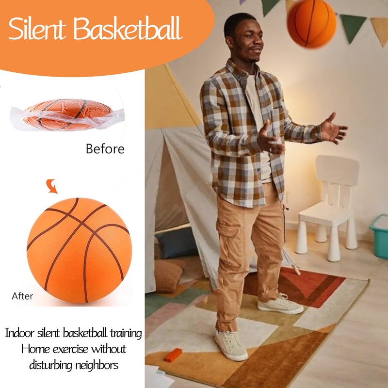 2025 Upgrade Silent Basketball, Silent Foam Basketball Indoor Training Ball,