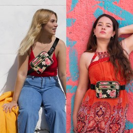 Capolo Fanny Packs for Women Fashion Waist Packs Bag with Adjustable Strap and 4 Zipper Pockets Waterproof Everywhere Crossbody Belt Bag for Workout Running Travelling, Rose, Medium