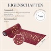 100%Mosel Non-Woven Table Runner, Bordeaux Red, Stars in Gold (28