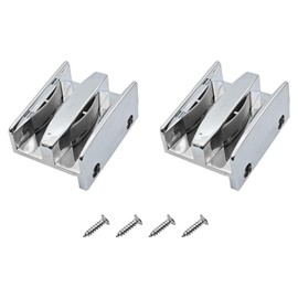 2 Pcs Silver Shower Door Rail Side Shower Door Double Track Bathroom Glass Sliding Door Bottom Rail with Stainless Steel Screws for 8mm Thick Glass