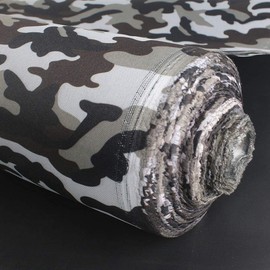 Waterproof Camouflage Canvas Fabric 600D Cordura Material 60" W×18" L PVC Backing Water-Resistant for Outdoor/Indoor Boat Cushion Bag Tent Awning 60" Wide - Camo-Zebra