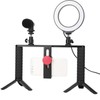 PULUZ Rabbit Cage Tripod Metal Mount with Ring Light Mic
