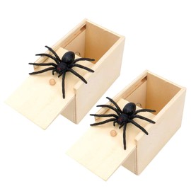 Spider In A Box Prank,Spider Scare Prank Box,Funny Toy Gift,Surprise Joke Wooden,Spiders Finger Adults,Gifts Middle Practical,Pranks Case Fake,Crazy Gag Hidden,Kids Scary Joking (2pcs)