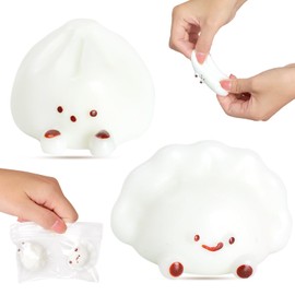 2Pcs Taba Squishy Dumpling, Cute Dumpling Squishy Toys, Kawaii Squishies Sensory Fidget Toys, Stress Relief Squeeze Toys for Kids and Adults, Party Favors, Classroom prizes, Birthday Gifts