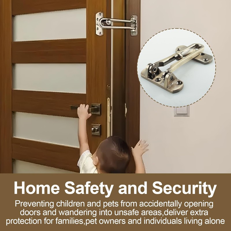 U 10309 Swing Bar Lock for Hinged Swing-in Doors,Door Guard