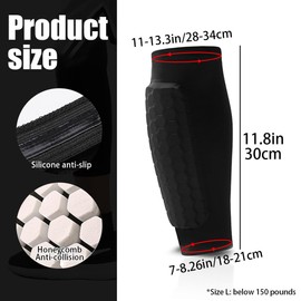Geli Premium Soccer Shin Guards Sleeves, All-in-One Protection for Men, Women & Youth (Black-L)
