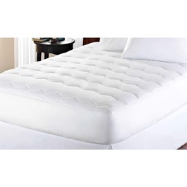 kathy ireland Microfiber Waterproof Mattress Pad (Topper) -18'' Stretchable Pocket, Twin, White