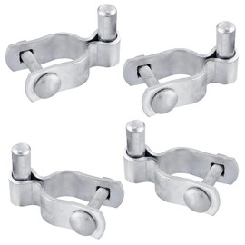 WYIPOLZI 1-3/8" Chain Link Fence Frame Gate Post Male Hinge, Pack of 4, Galvanized Steel Gate Hinge for Fence Posts, Chain Link Fence Parts for Farm Gate, Bolts & Nuts Included