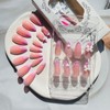 Valentines Press on Nails Almond Pink Fake Nails Medium French