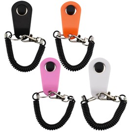 URBEST 4pcs Pet Training Clicker with Wrist Strap-Dog Training Clickers (Webbing)