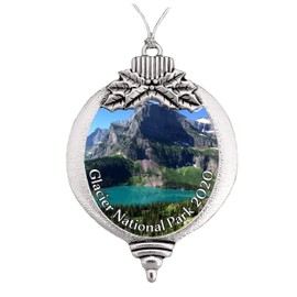 Glacier National Park Christmas Ornament Choose Snowman Snowflake or Bulb (Bulb)