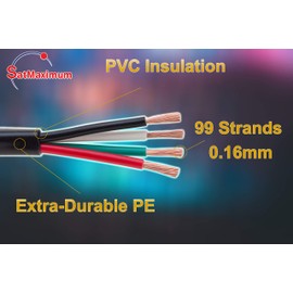 Satmaximum 14/4 250FT Outdoor Speaker Wire Copper Clad Aluminum, Stranded Bulk Audio Cable | CL2, Direct Burial, UV Resistant