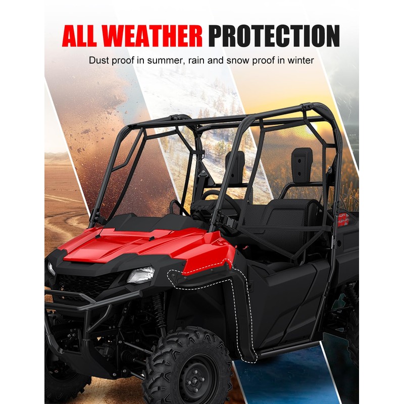 Front Fender Flares for Honda Pioneer 700-2 700-4 14-21, Combined