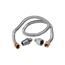 36" Whistle Free Flex Hose for Gas Fire PIts, 3/8" with 1/2" NPT Adapters