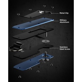 KEYMARX Key Organizer for Men Compact Key Holder Minimalist Key Case Metal Key Chain Key Holder for Keychain Secures 2-5 Keys, Brushed Navy, One Size