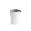 Qualy Oasis QL10307-WH-GY Round Flower Pot with Self-Watering System in
