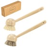 2 Pack Natural Kitchen Dish Brushes with Sisal & Palm