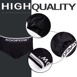 KOOPOW 2-Pack Youth Underwear Boys Baseball Cup Briefs With Soft Protective Athletic Cup,Football, Lacrosse,Black,M
