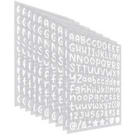 10 Sheets Letter Stickers 1120 Alphabet Stickers, 0.5 inch Self Adhesive Vinyl Letters Numbers Kit, YTPZCL Mailbox Numbers Sticker for Mailbox, Signs, Window, Door,Cars,Trucks,Business,Address Number