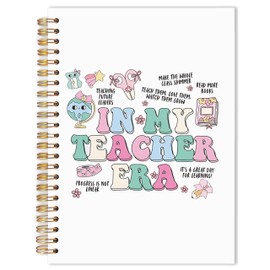 URLLUAE In My Teacher Era Notebook, Teacher Appreciation Gifts Journals for Women, Coquette Cute Spiral Notebook Journals for Work School, Teachers Office Supplies Gifts, 5.5x8.3 Inch