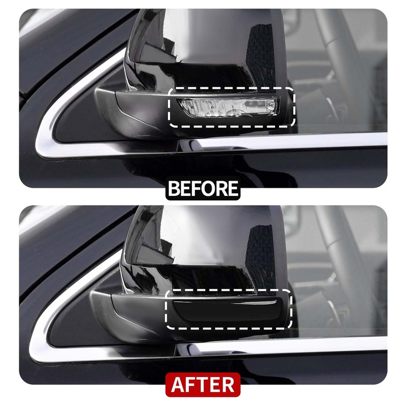 JeCar Side Mirror Turn Signal Light Trim Covers Smoked Blinker